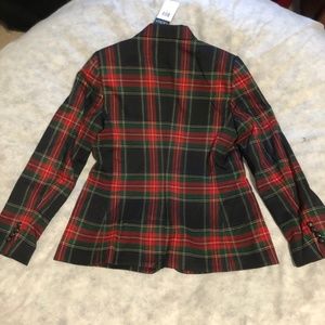 lauren ralph lauren tartan crest twill plaid blazer